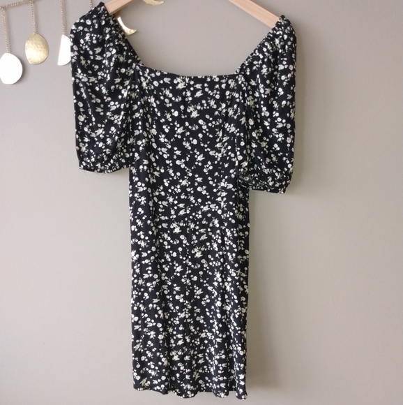 & Other Stories Floral Print Mini Dress in Black - Picture 3 of 9